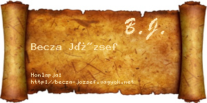 Becza József névjegykártya